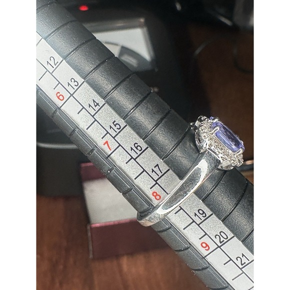 Sterling Silver 2.27ct Tanzanite White Zircon Ring Size 8 - Picture 6 of 9